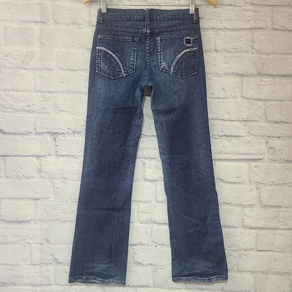 Joe's Jeans Girl's 14 Blue Medium Wash Straight Leg Stretch Pockets Whiskering - Picture 3 of 8